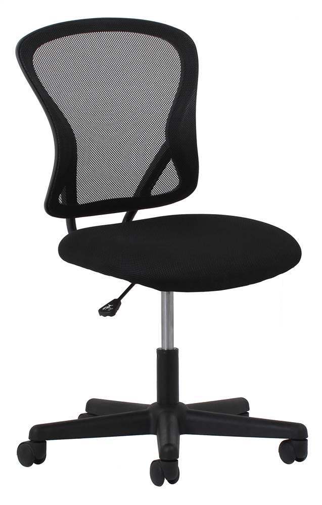 Essentials ESS-3010 Mesh Back Swivel Task Chair, Black Frame, Black Fabric, Black Mesh