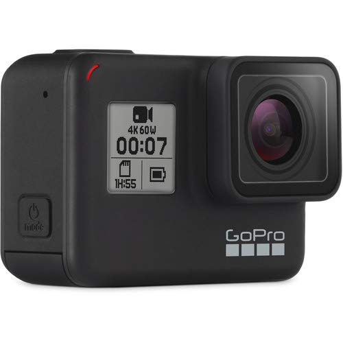 GoPro HERO7 (Black) Waterproof Digital Action Camera with Touch Screen 4K HD Video 12MP Photos Live Streaming Stabilization - Bundle with 2X 16GB Memory Cards + Floating Strap + More
