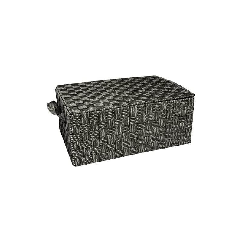 OFC-03701 Double Woven Waste Basket with Handles, 10 by 10 by 11-Inch, Salt/Pepper