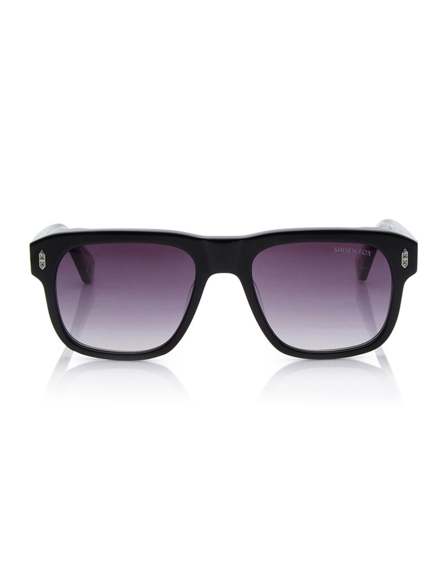 Shisen Fox Yorokobi Piano Black/smoke Square Unisex UV Protection Sunglasses -54 mm