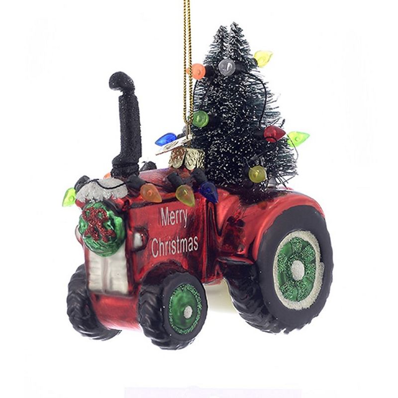 Noble Gems Tractor With  Tree Ornament Merry Christmas  -  Tree Ornaments