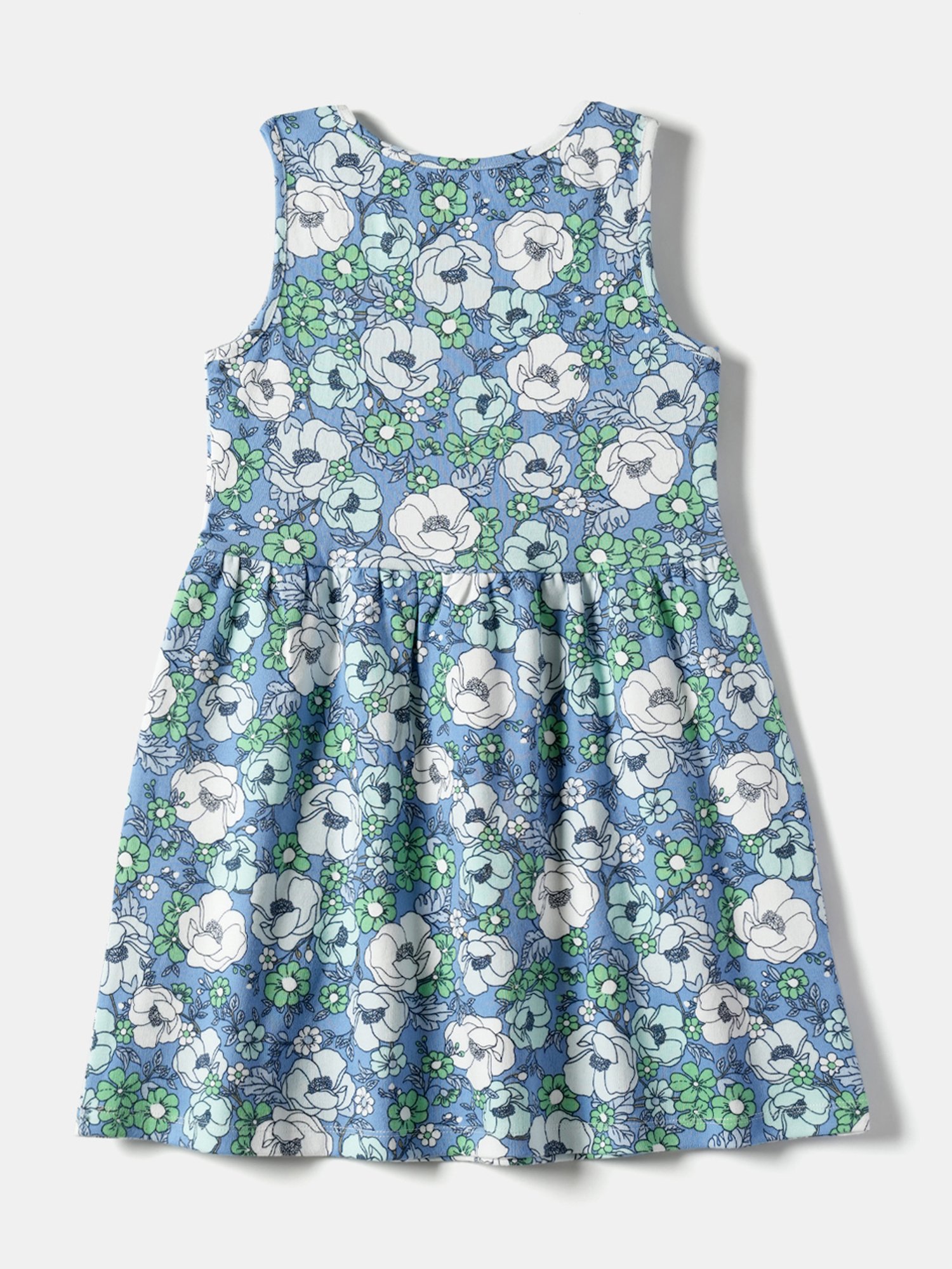 Nauti Nati Kids Blue Floral Print A Line Dress