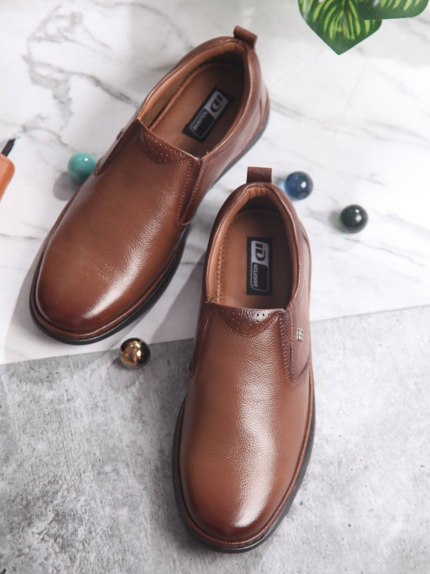 ID Men's Tan Formal Loafers