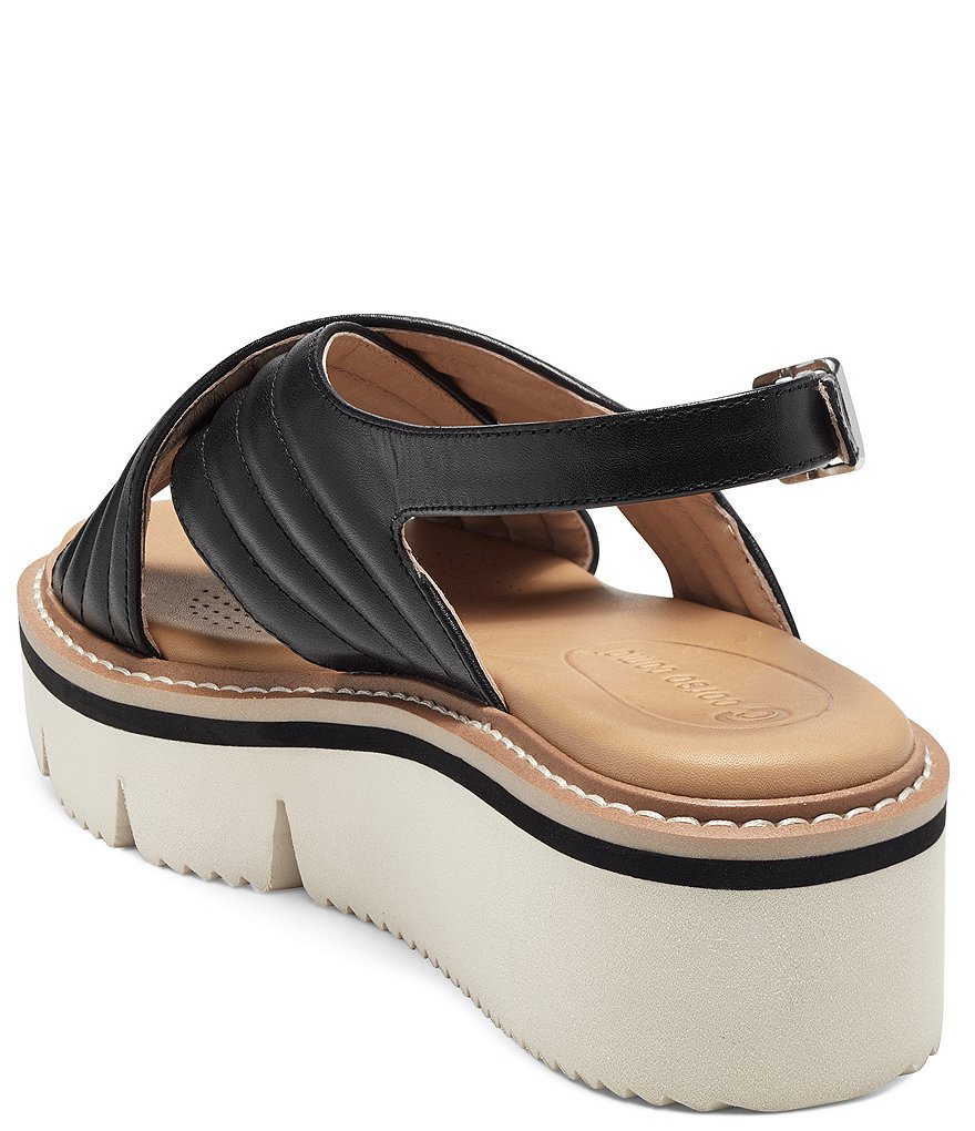 CC Corso Como Lana Leather Cross Band Wedge Sandals