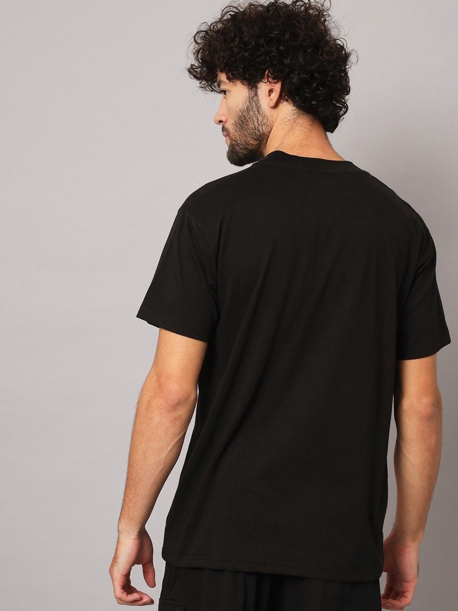 Griffel Black Cotton Loose Fit Printed Co-Ord Set