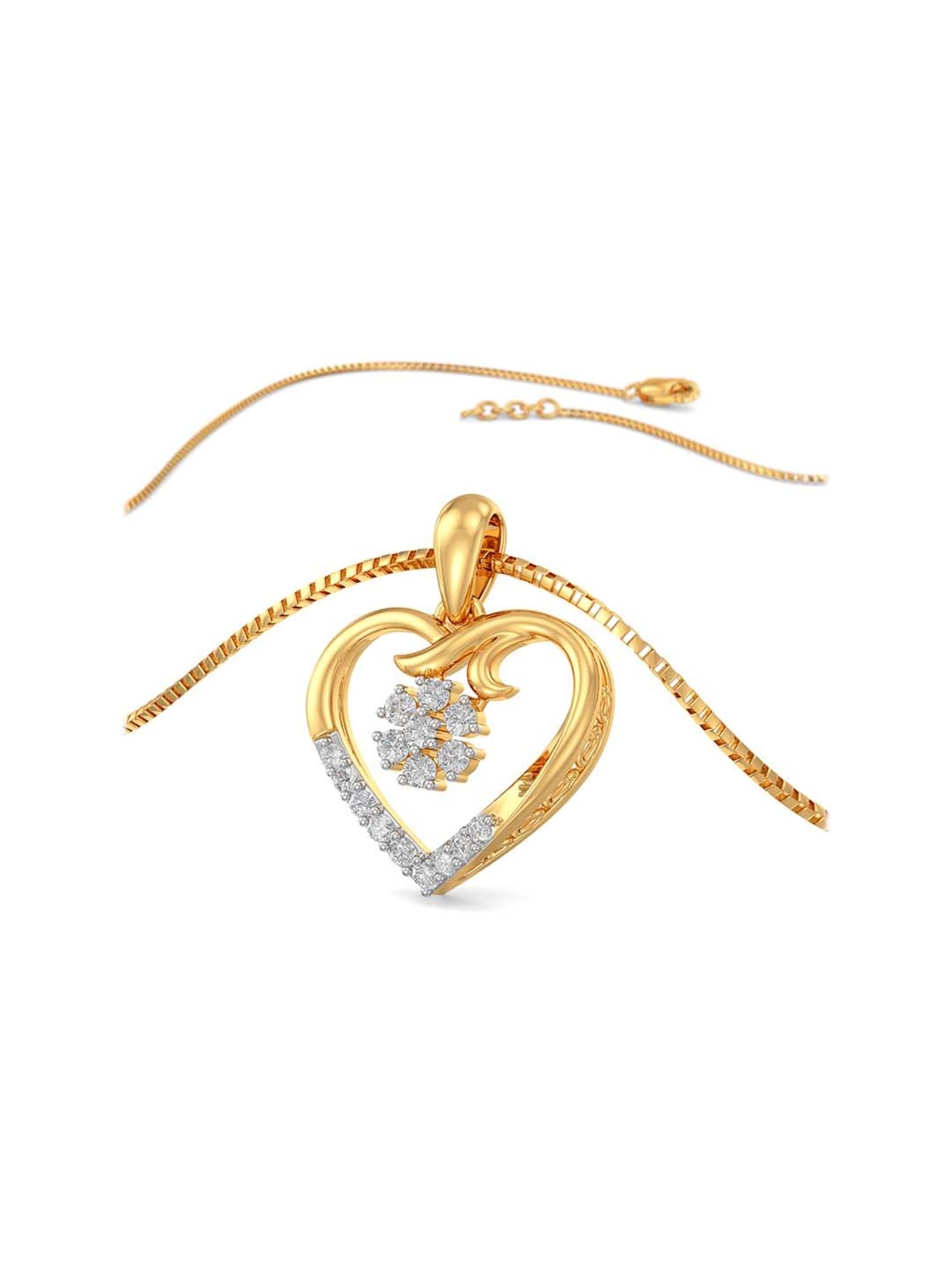 Mia by Tanishq Dual Radiance 18k Gold & Diamond Pendant with Chain