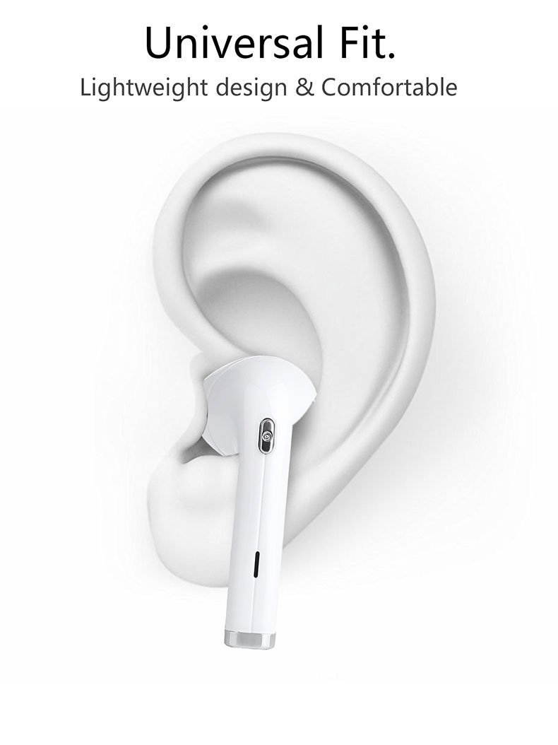 Bluetooth 4.1 Wireless Earbud, MITUTEN Updated I8 Mini In-Ear Earphone Earpiece Headphone Noise Cancelling with Mic for iPhone 8 X 7 7Plus 6 6s 6 Plus 5s, iPad/iPod/Android/Samsung S8 S8 Plus(One Pcs)