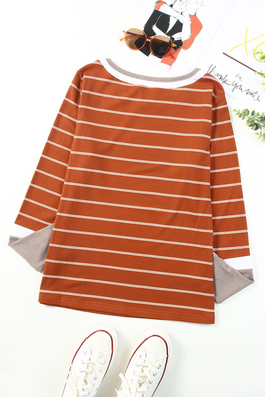 Gibson & Latimer Jewel Neck Basic Stripe Tee