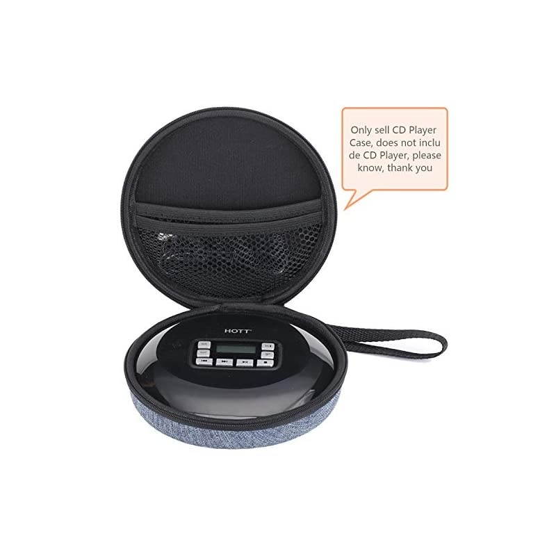 CD Player Case/Bag/Box Hard Carrying Travel Storage Case Compatible for HOTT CD Player 511/611/711/611T Personal Compact Disc Player, CDs, Headphone, USB Cable and AUX Cable
