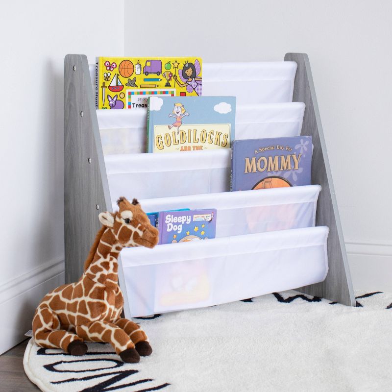 Kids' Bookshelf 4 Tier Book Organizer Gray - Humble Crew