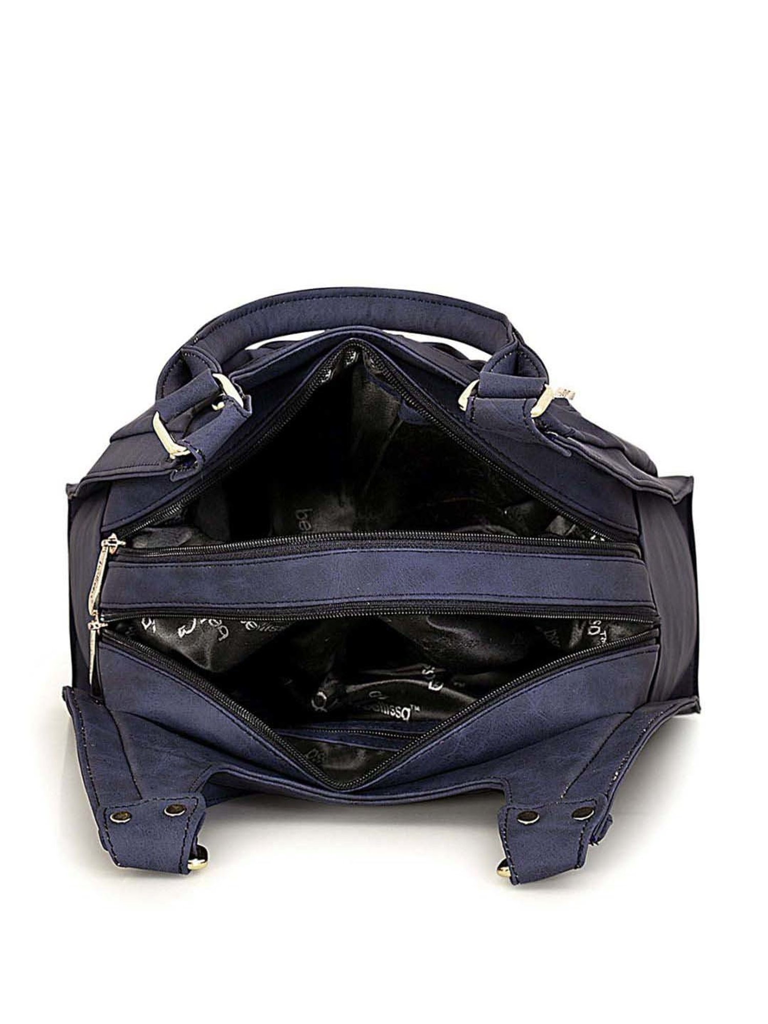 Bellissa Blue PU Textured Hobo Shoulder Handbag