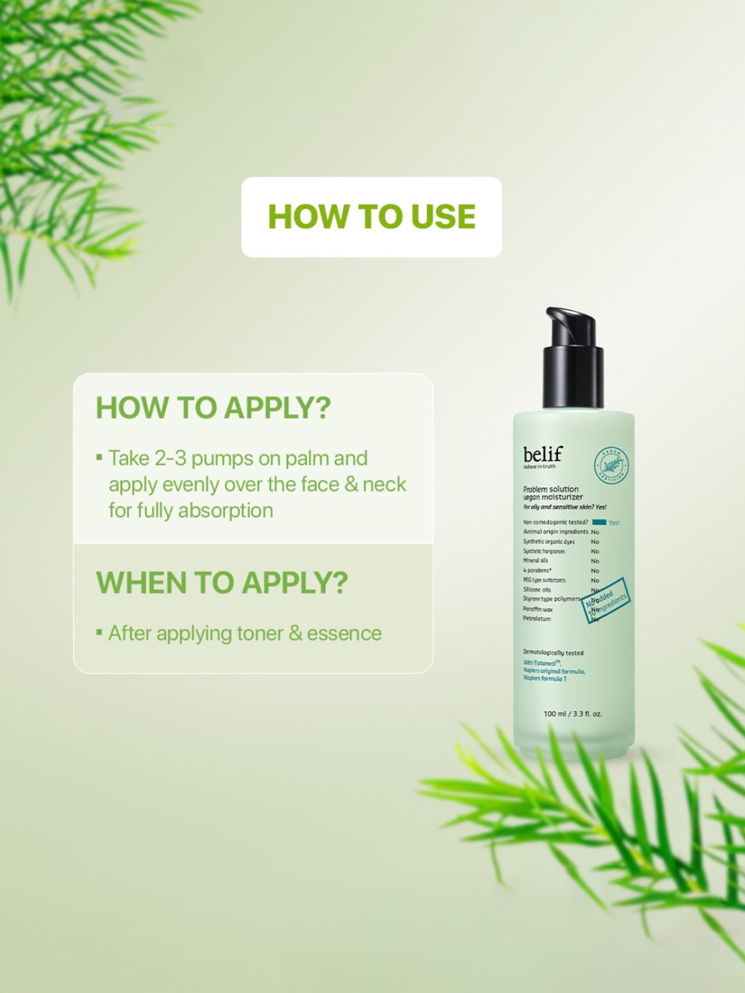 Belif Problem Solution Vegan Moisturizer - 100 ml