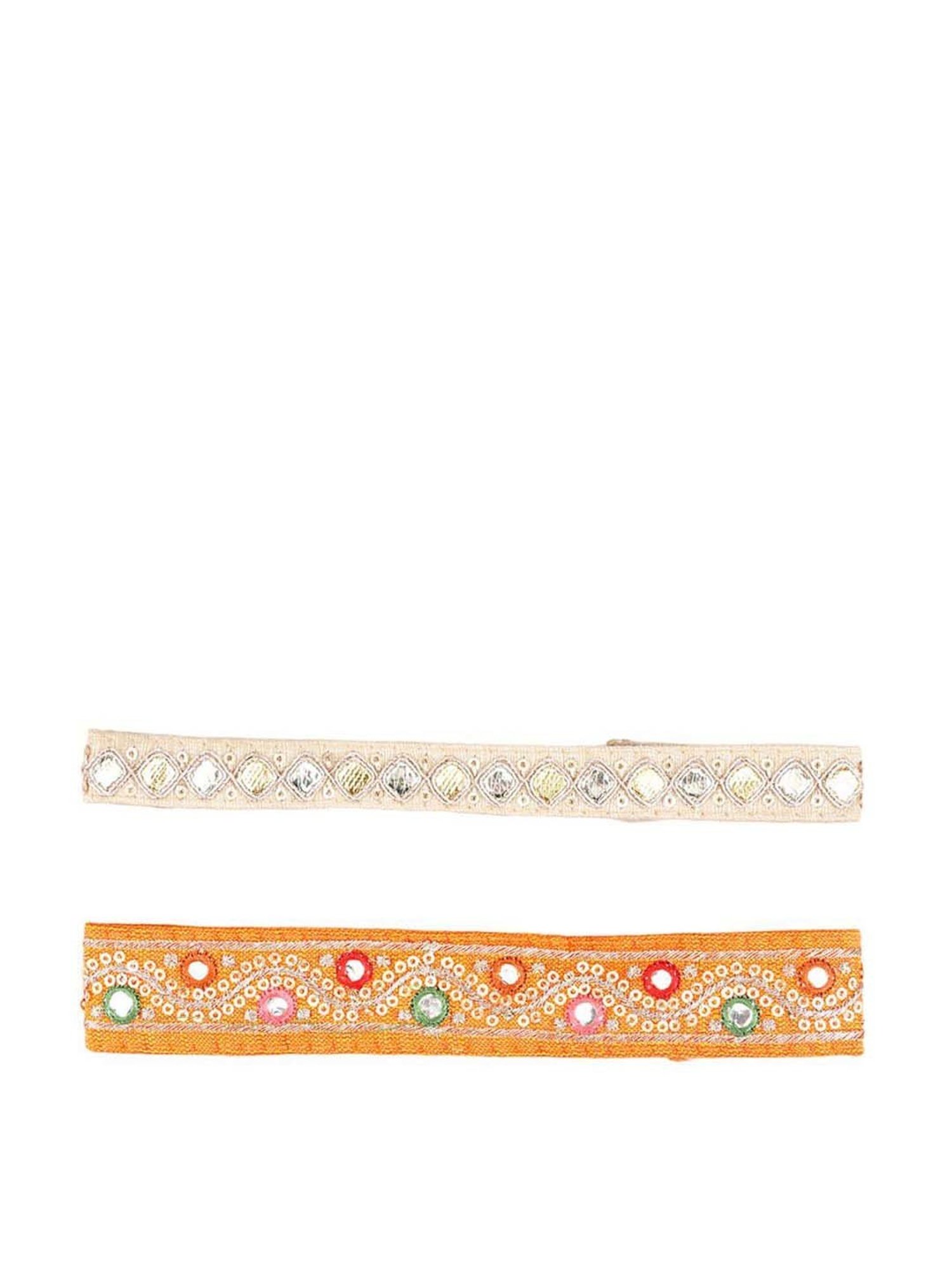 Choko Multicolour Embroidered Hair Band - Pack of 2