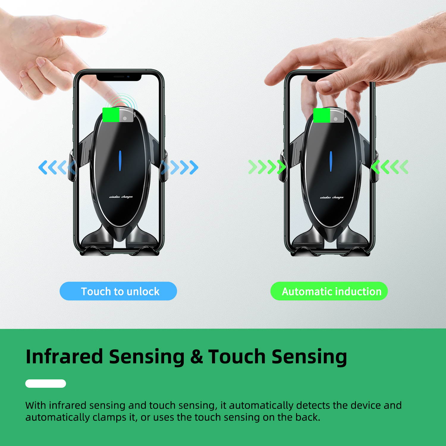 Donwell 15W Qi Car Wireless Fast Charger Cell Phone Charging Holder For iPhone 11/12/12 Pro/Pro Max,   For iPhone X/XS/XR/XS Max,Samsung Galaxy S20/S20+/S20 Ultra 5G/Note 20/20 Ultra 5G