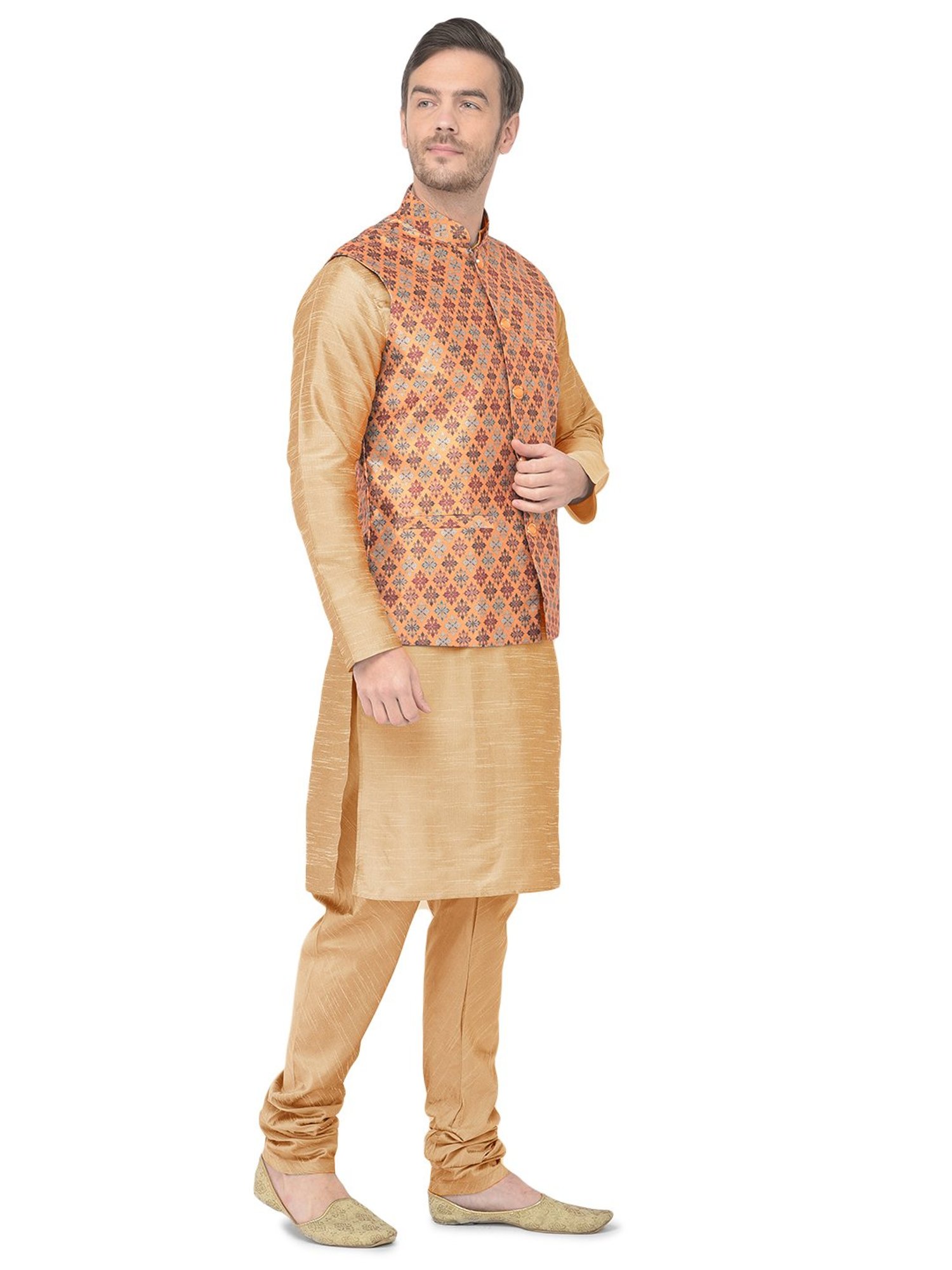 SG LEMAN Yellow Regular Fit Printed Kurta Set