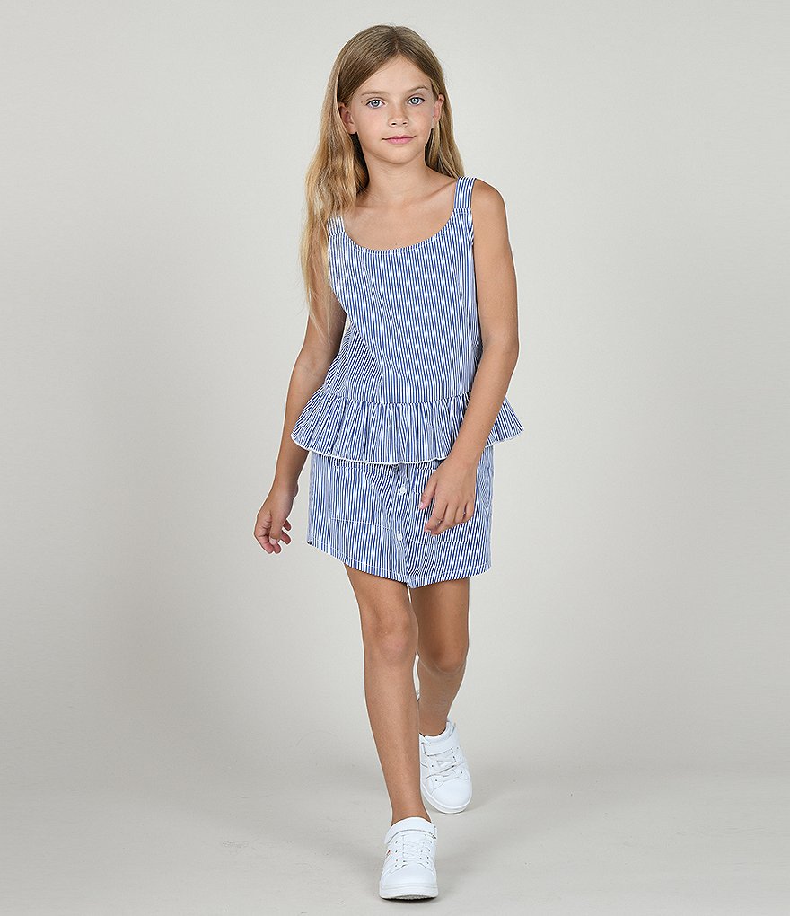 Mini Molly Big Girls 8-14 Stripe Peplum Tank Top