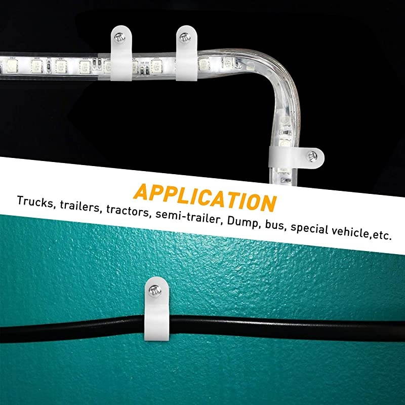 12 Inch Rope Light PStyle Mounting Clips with Pan Head Phillips Stainless Steel Screws 50 Pack Clips and 50Pcs Screws