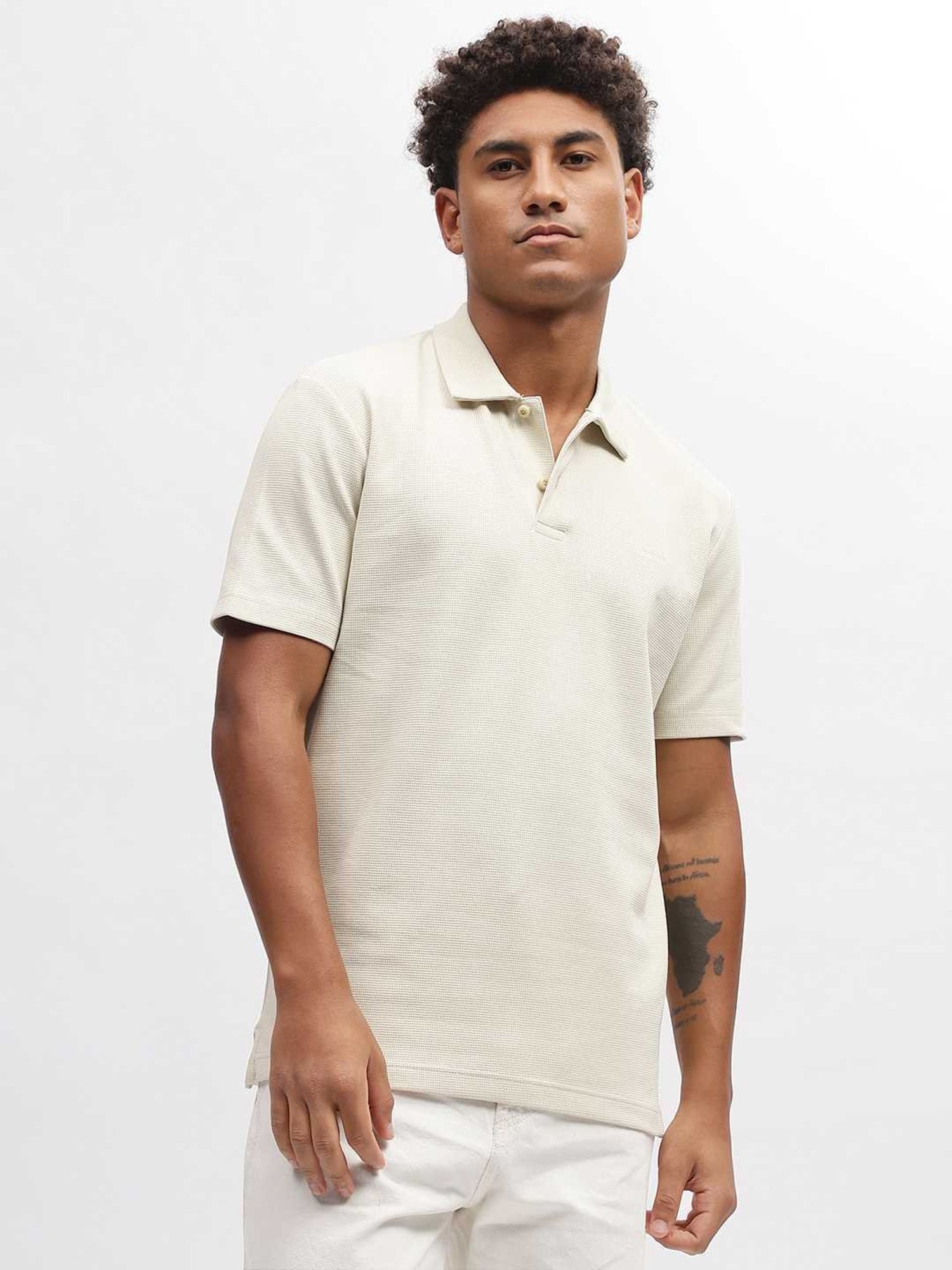 GANT Solid Polo Neck Regular Fit T-Shirt