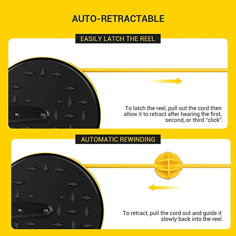 30 Ft Retractable Extension Cord Reel CeilingWall Mount 163 Gauge SJTW Power Cord with 3 Electrical Outlets Pigtail for Garage and Shop 10 Amp Circuit Breaker Metal Plate ETL Listed