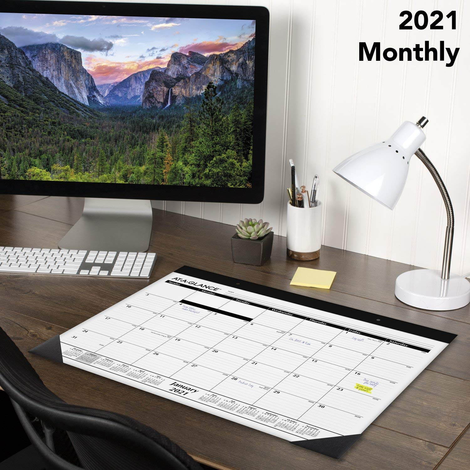 2021 Desk Calendar Refill by AT-A-GLANCE, Monthly Desk Pad, 21-3/4" x 17", Standard, Compatitble with SK2200 (SK225021)