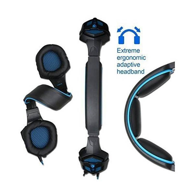 SADES SA807 3.5mm Three-stage Decompression Wired Gaming Headphone with Retractable Microphone,