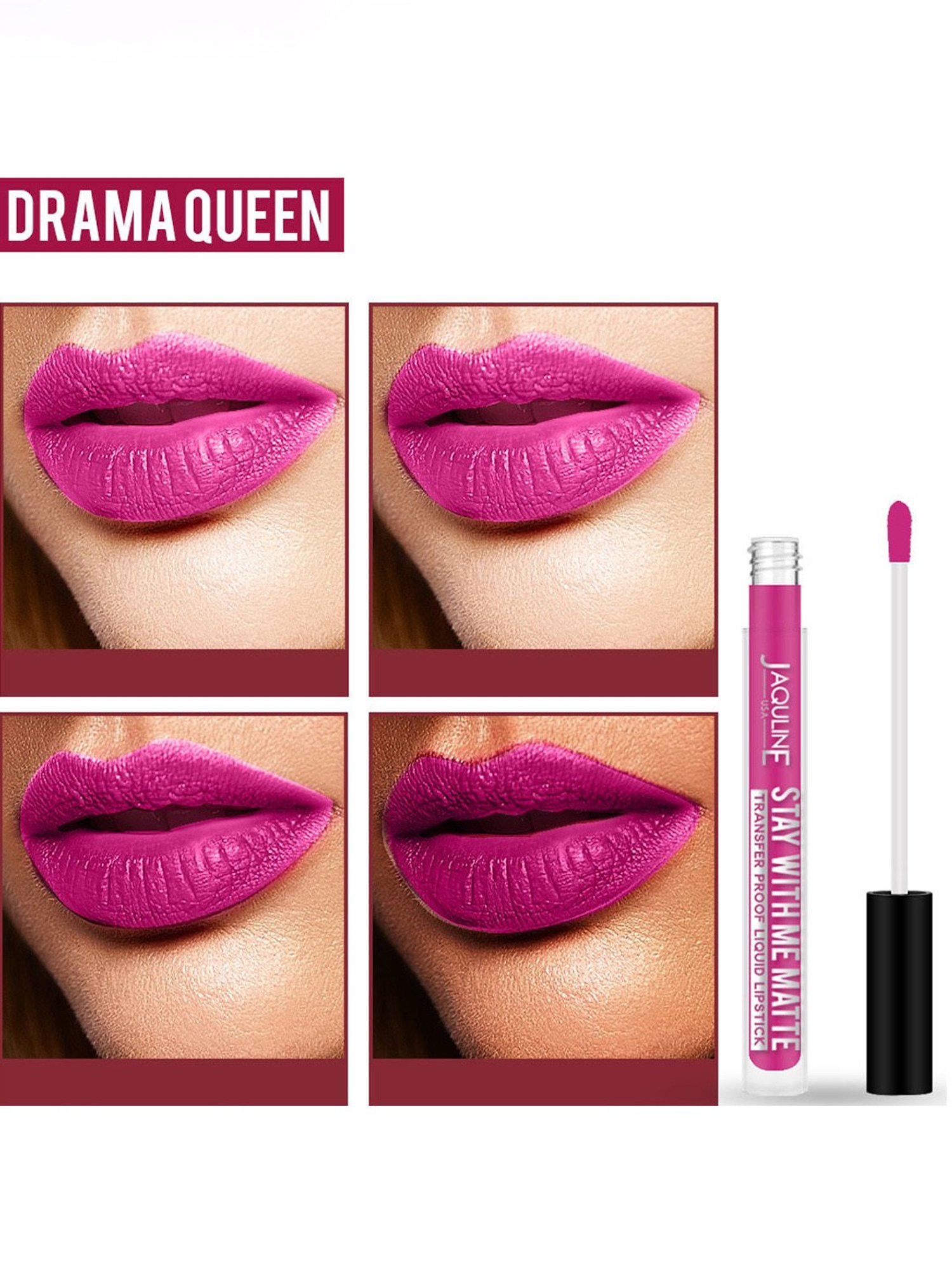 Jaquline USA Stay With Me Matte Liquid Lipstick Drama Queen - 3 ml