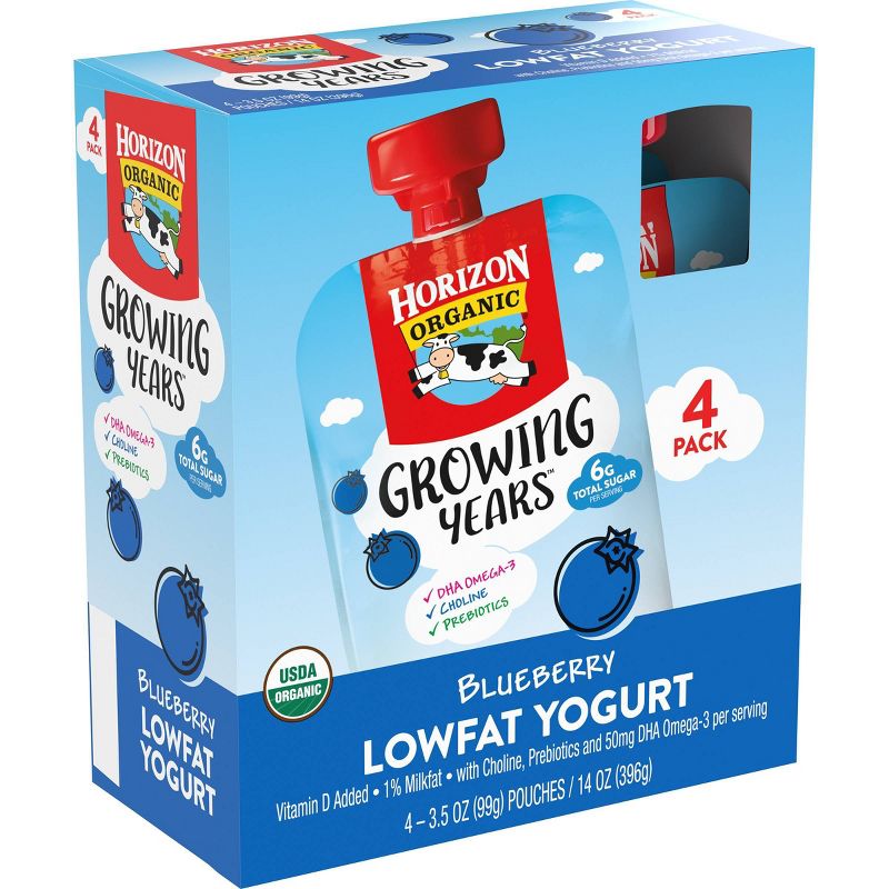 Horizon Organic Growing Years Blueberry Kids' Yogurt Pouch - 14oz/4pk