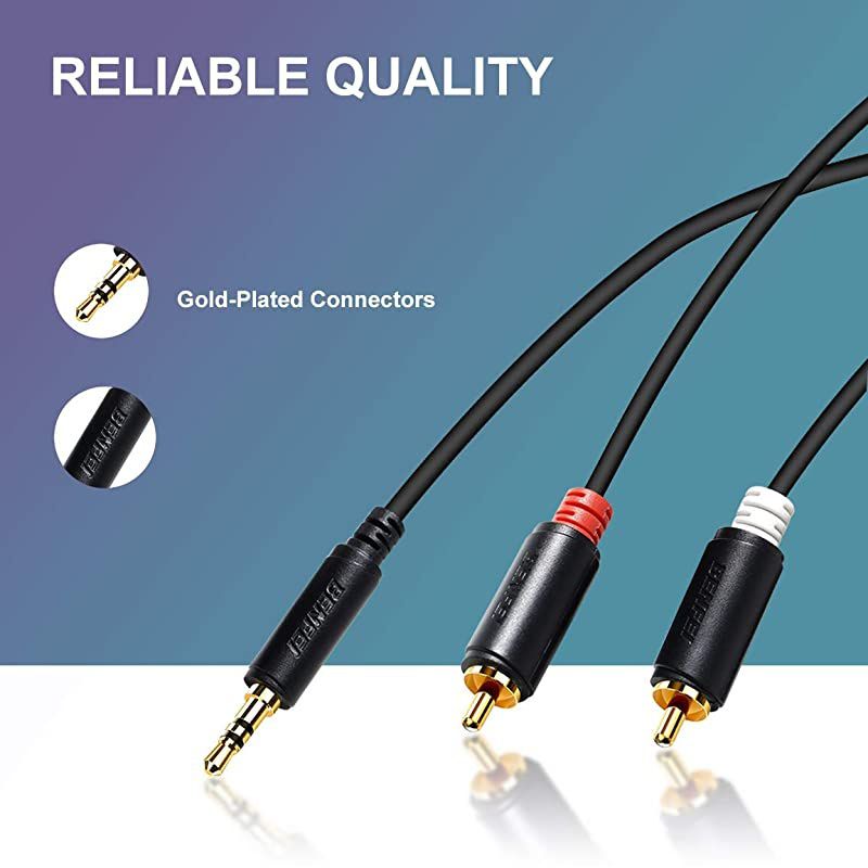 RCA to Audio Cable  35mm to 2Male RCA Stereo Cable 6 Feet