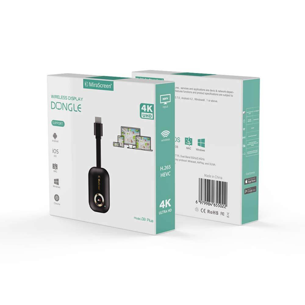 Screen Mirroring Adapter for TV, MiraScreen G9 Plus 5G 4K Wireless Display Dongle for PC Tablet Phone to TV Projector Monitor