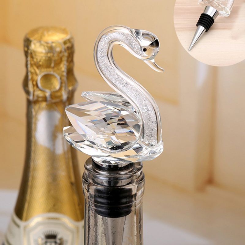 1PC Swan Metal Wine Bottle Stopper Creative Wedding Gift Stylish Valentine's Day Wine Bottle Plug for Home Bar Restaurant