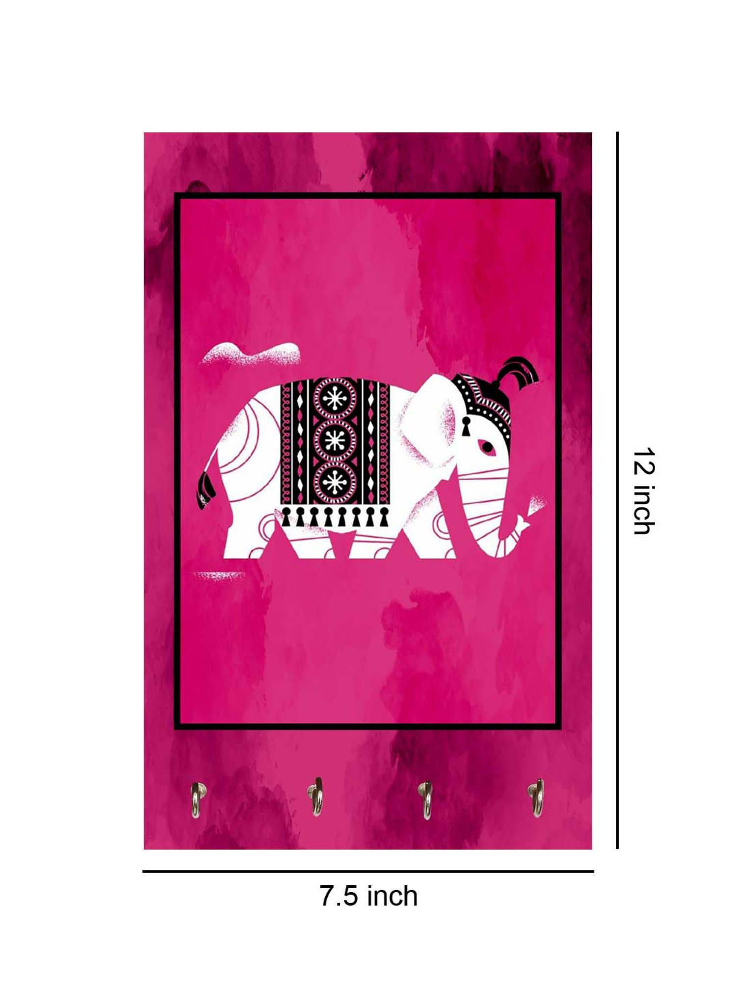 999Store Pink & White MDF  Key Holder - Set of 1