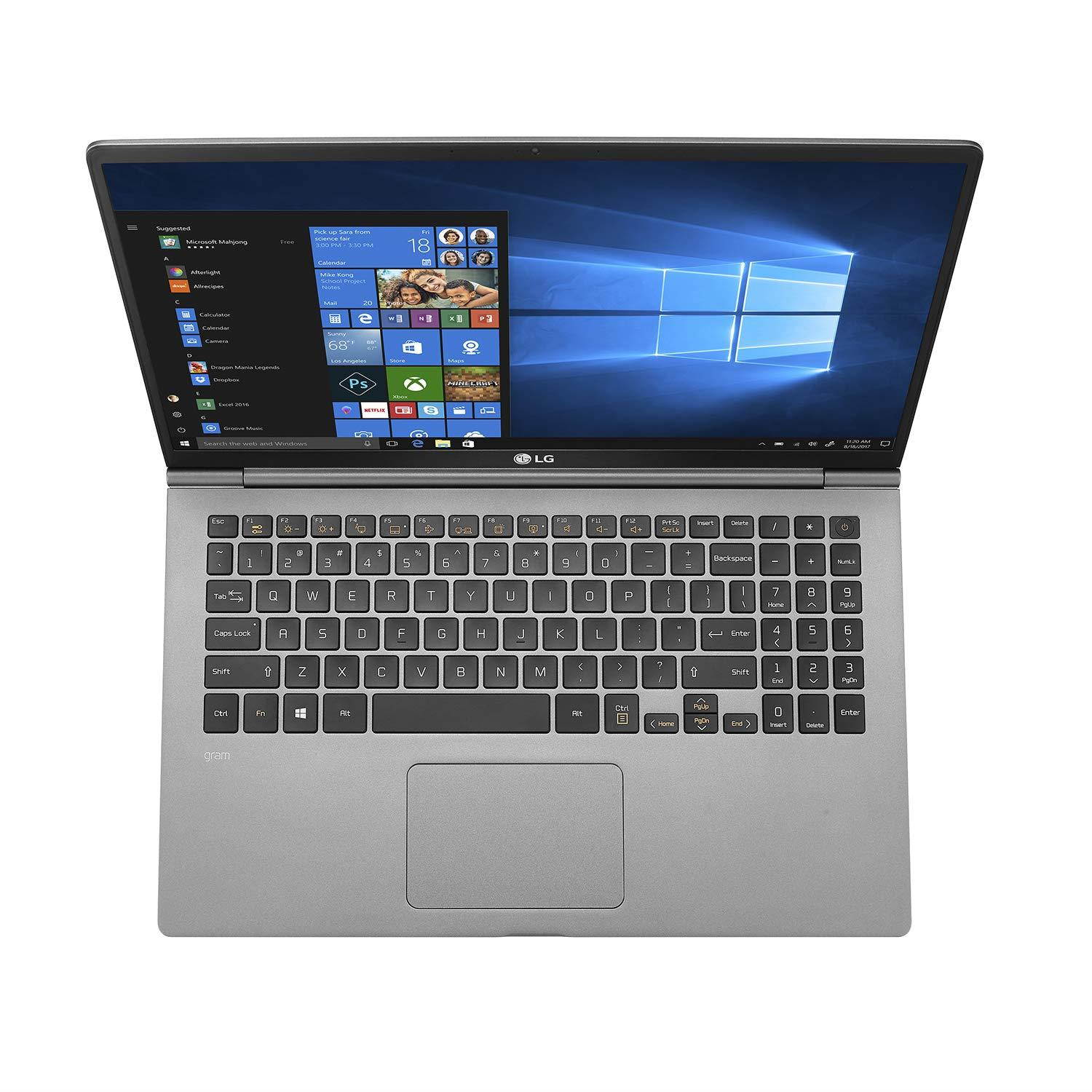 LG gram 15.6" IPS Full HD Touchscreen Notebook Computer, Intel Core i7-8565U 1.80GHz, 16GB RAM, 1TB SSD, Windows 10 Home, Dark Silver