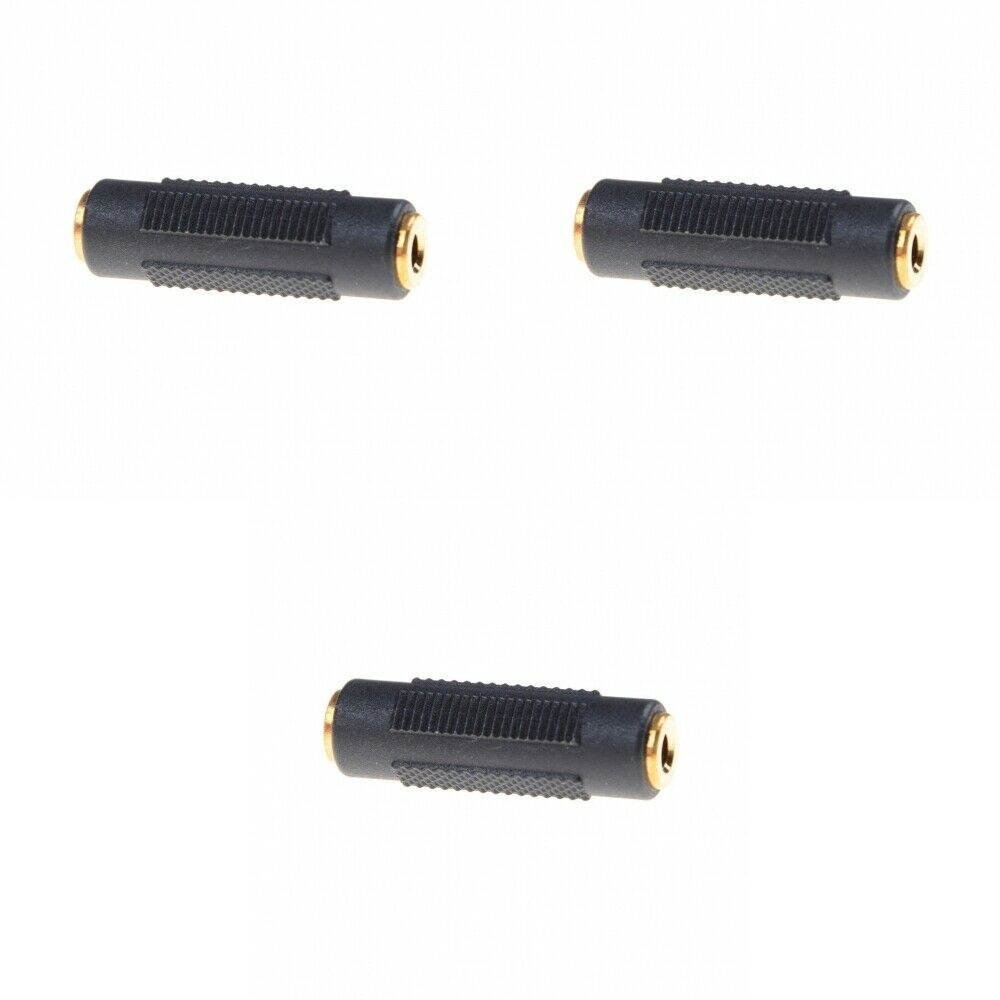 3X Stereo 3.5mm Aux Female to Female 1/8" F/F Jack Audio Coupler Adapter