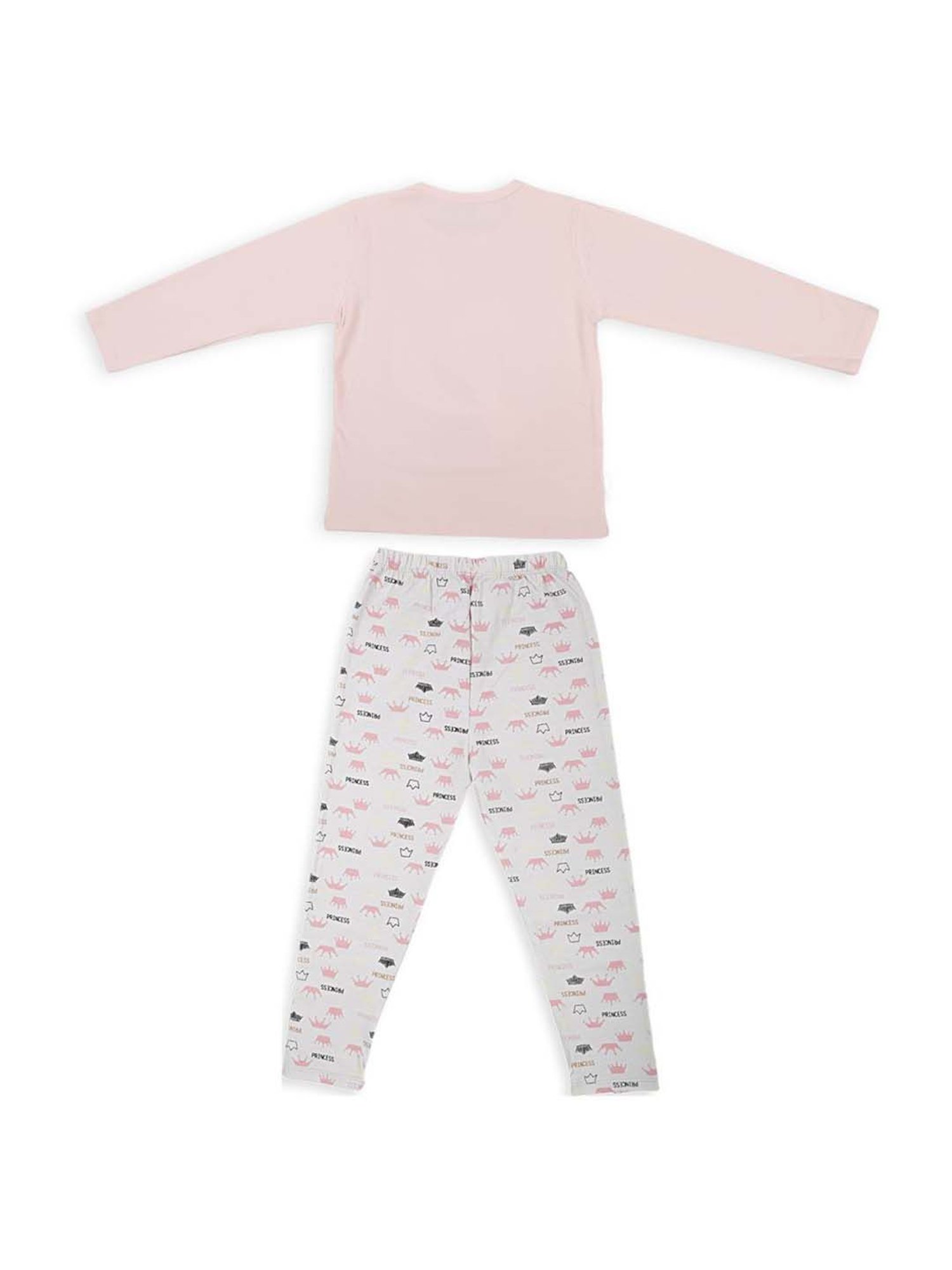 Baby Moo Kids Pink Cotton Printed T-Shirt & Pyjama