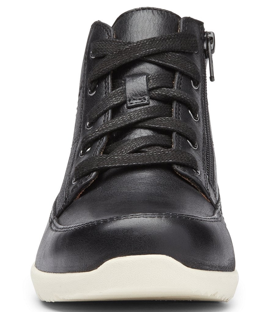 Vionic Shawna Water Resistant Leather Wedge Sneaker Booties