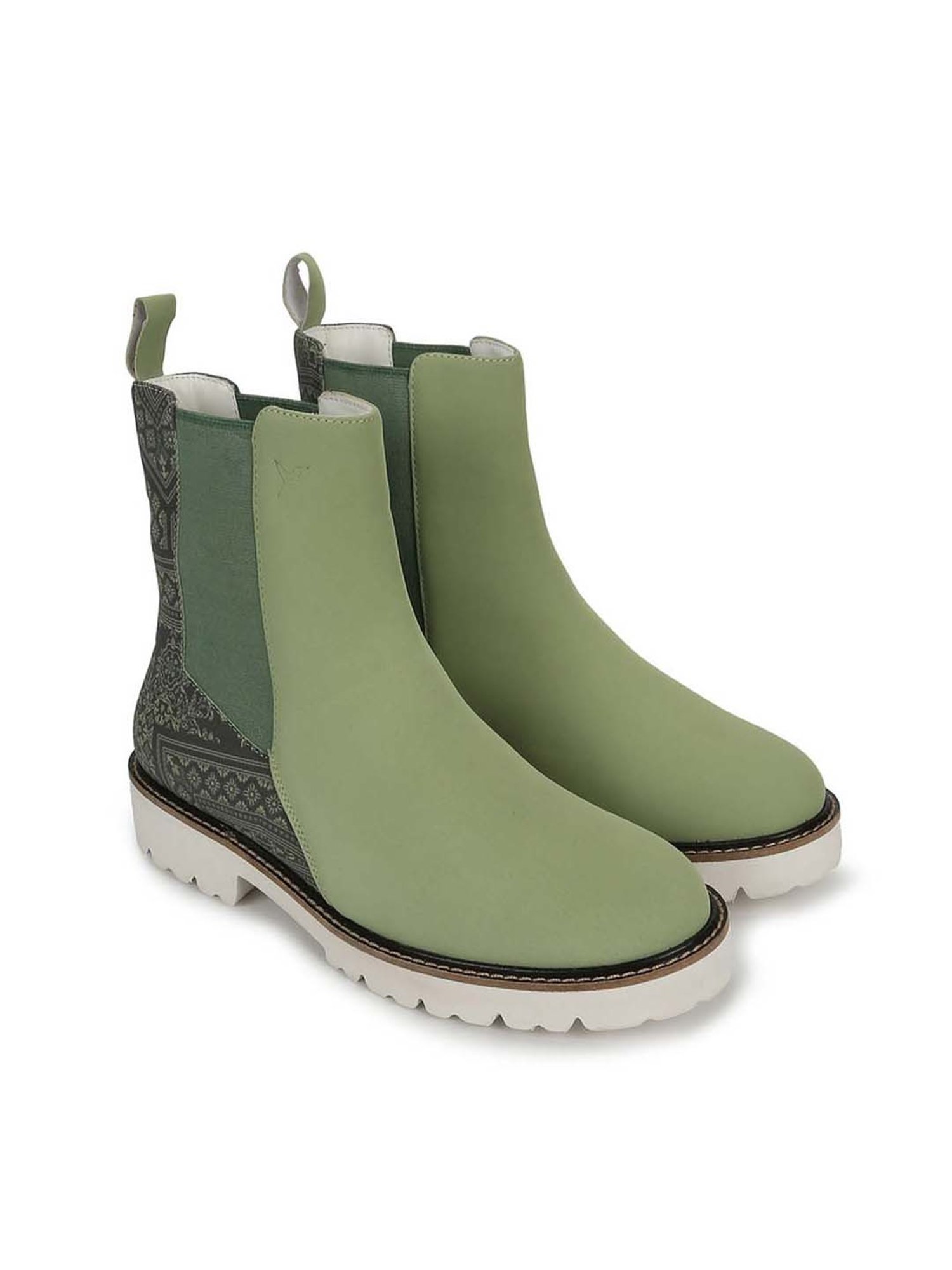 Yoho Women's Pastel Green Chelsea Boots