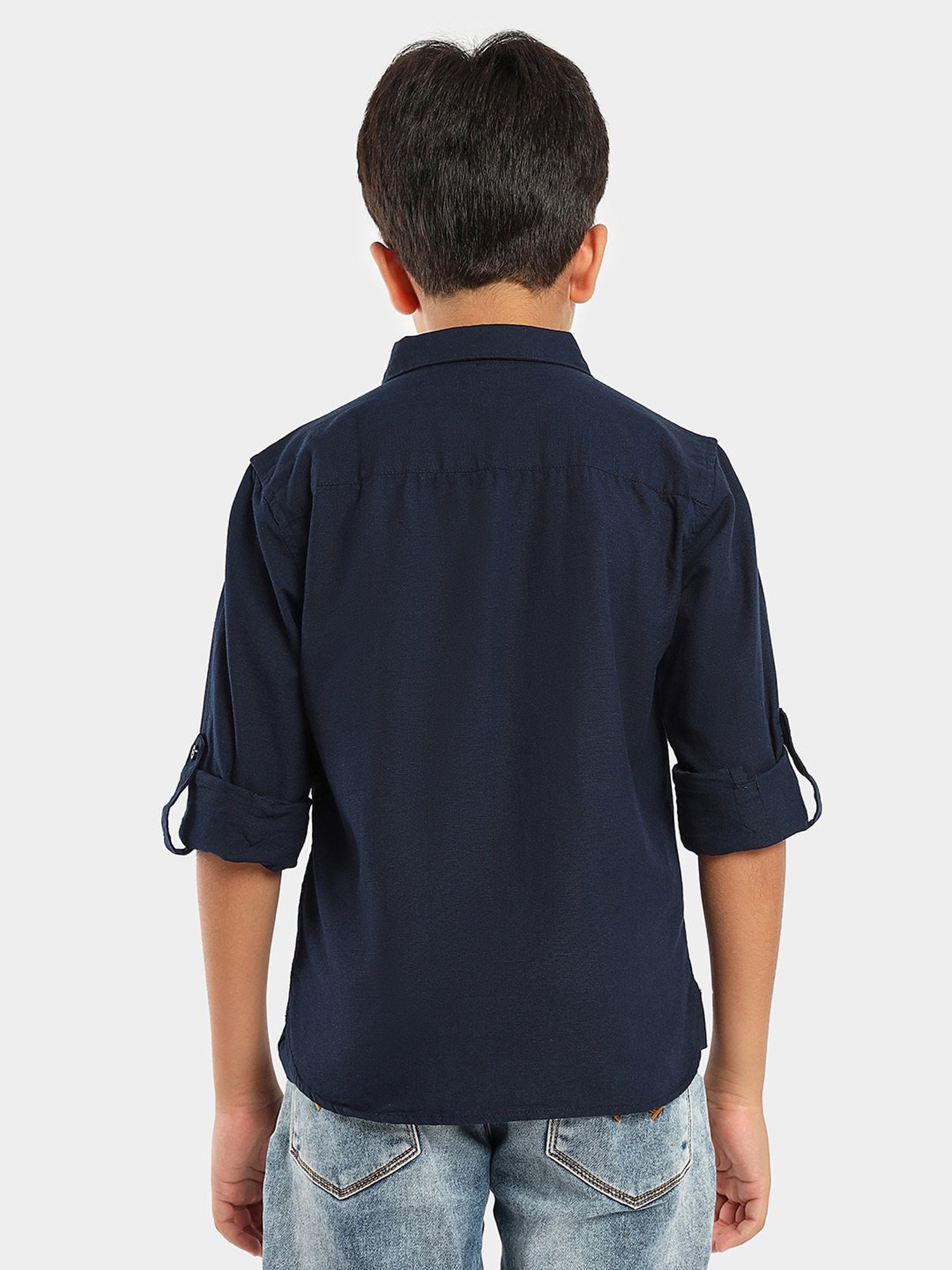 LilPicks Kids Navy Solid Shirt