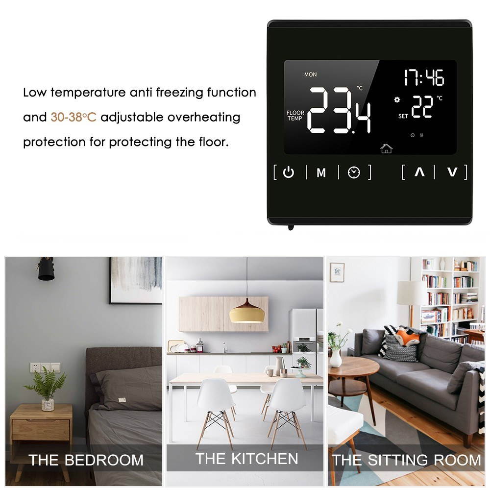 Smart LCD Touchscreen Thermostat for Home Programmable Electric Floor Heating System Thermoregulator AC 85-250V Temperature Controller