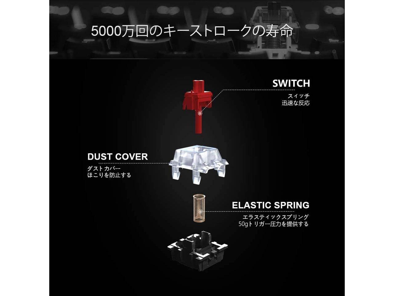 Gateron Optical Red Switch DIY Replaceable Switches for Mechanical Gaming Keyboard (70 PCS Red Switch) (Multiple)