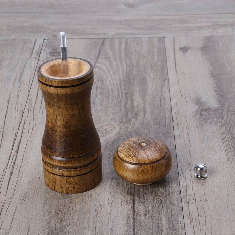 5 Inch Capstan Wood Pepper Grinder Wooden Mill Hand Movement
