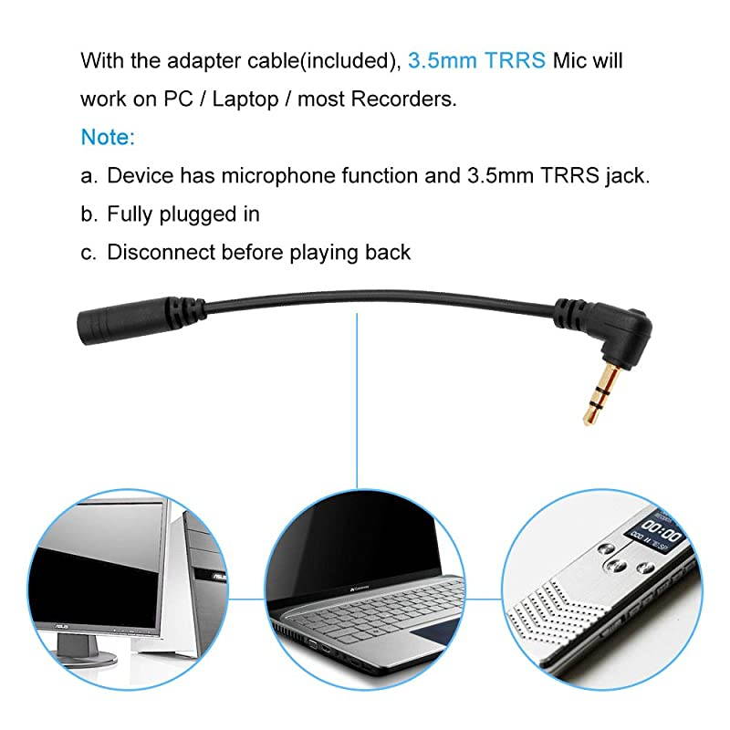 Premium 16 Feet Dualhead Lavalier Microphone Professional Lapel Clipon Omnidirectional Condenser Mic for Apple iPhoneAndroidPCRecording YoutubeInterviewVideo ConferencePodcast