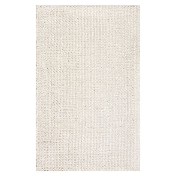 Cream Stripe Woven Area Rug 5'X8' - Anji Mountain