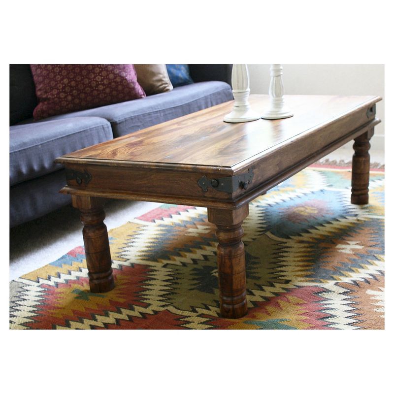 Handcrafted Thakat Rustic Coffee Table - (16H x 43W x 24D) - Natural - Timbergirl