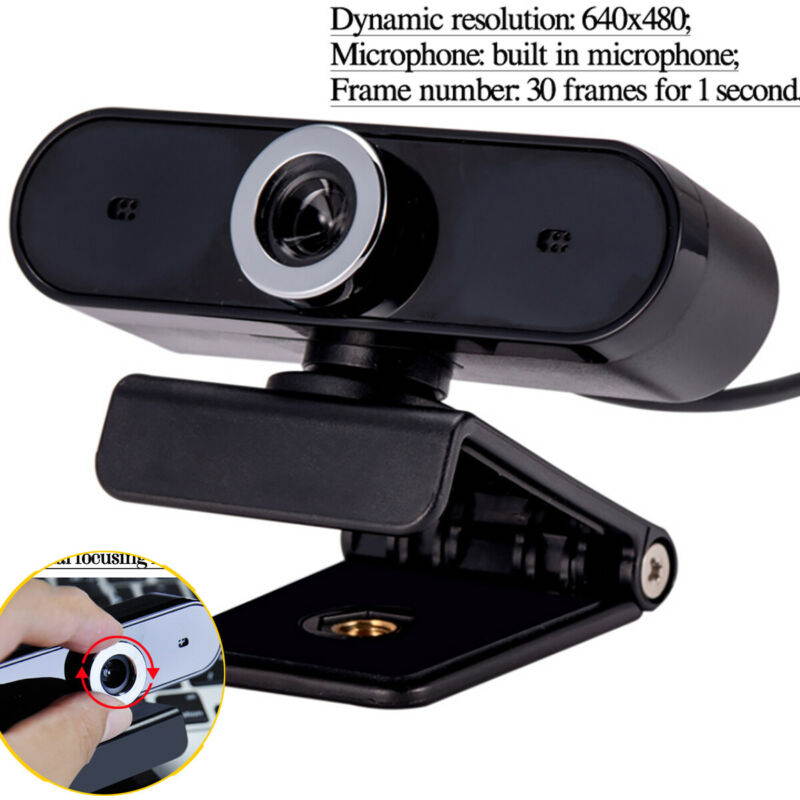 HD Webcam Desktop Laptop USB Web Camera Plug and Play Video Calling Mini Computer Camera Built-in Microphone with Flexible Rotatable Clip