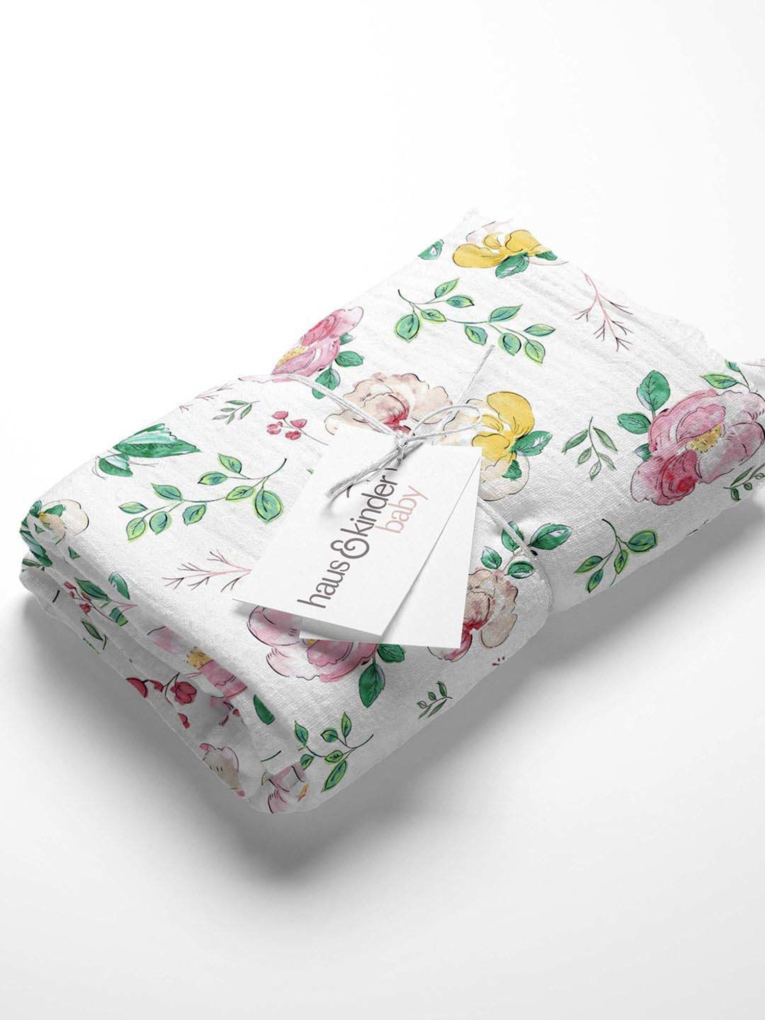 Haus & Kinder Kids White & Green Cotton Printed Swaddle (Pack of 2)