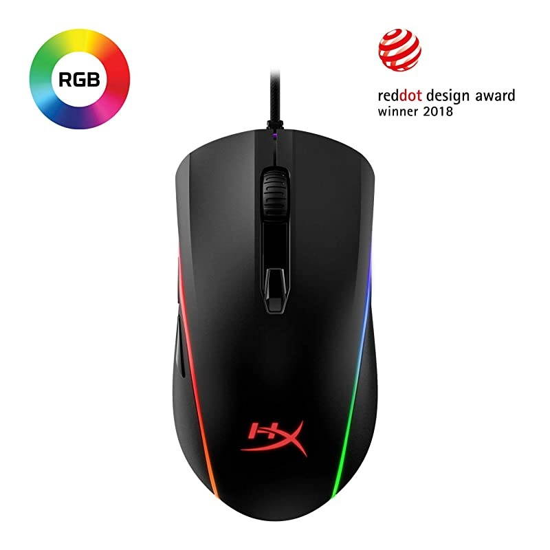 Pulsefire Surge RGB Wired Optical Gaming Mouse Pixart 3389 Sensor up to 16000 DPI Ergonomic 6 Programmable Buttons Compatible with Windows 108187 Black