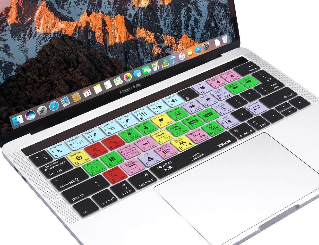 XSKN 2016 New Shortcut Design Series Keyboard Skin Cover for Touch Bar Models MacBook Pro 13 A1706 and MacBook Pro 15 A1707, US EU Universal Version (Studio One)