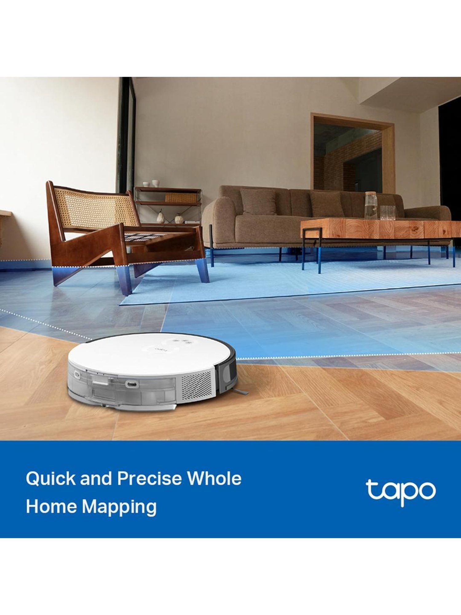 TP-LINK Tapo RV20 Mop MagSlim LiDAR Navigation Robot Vacuum & Mop Combo (White)