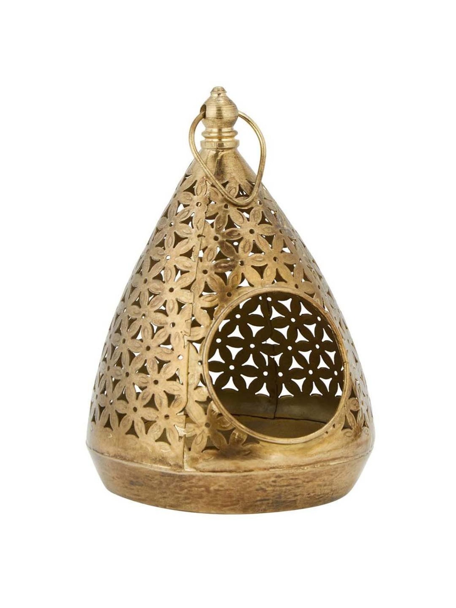 Fabindia Home Soha Gold Metal Hanging Lantern