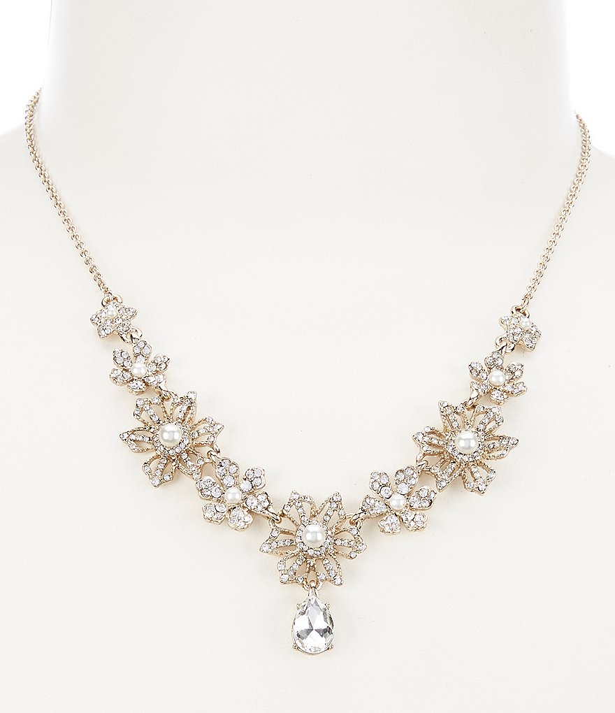 Marchesa Pave Flower Necklace